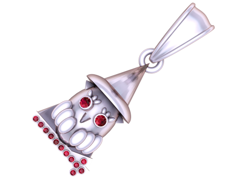 3D Printable Owl Pendant with Wizard Hat 3D प्रिंट मॉडल