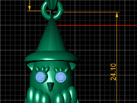3D Printable Owl Pendant with Wizard Hat 3D Print Model