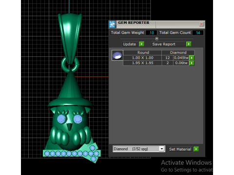 3D Printable Owl Pendant with Wizard Hat 3D प्रिंट मॉडल