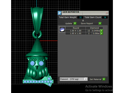 3D Printable Owl Pendant with Wizard Hat 3D Print Model