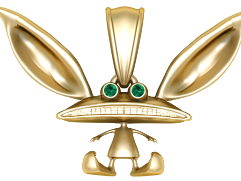 3D Printable Funny Character Pendant with Big Ears 3D Принт Модель