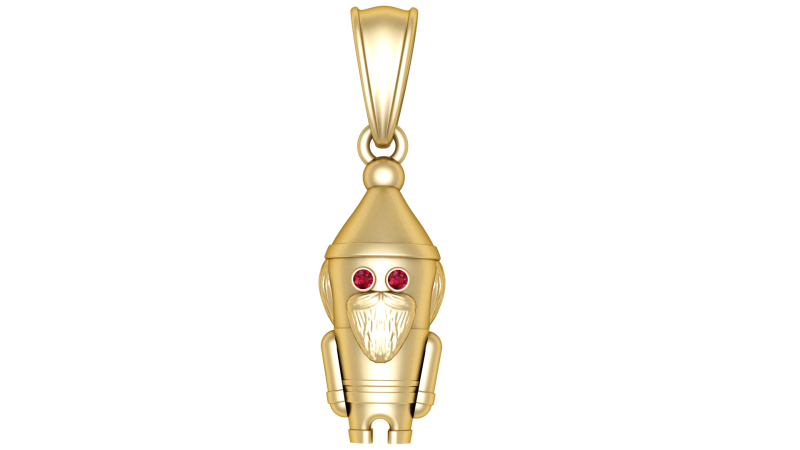 3D Printable Bearded Gnome Pendant 3D Print Model .c4d .max .obj .3ds .fbx .stl .blend 