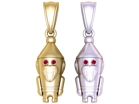 3D Printable Bearded Gnome Pendant 3D Print Model