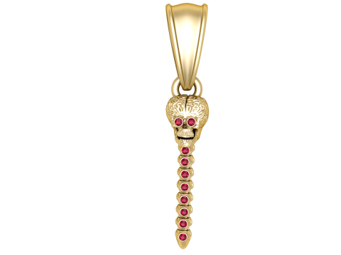 3D Printable Skull Spine Pendant 3D Принт Модель