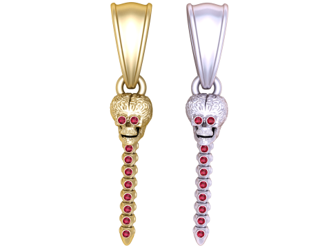 3D 可打印骷髅脊柱吊坠 3D 打印模型