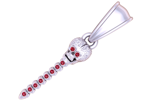 3D 可打印骷髅脊柱吊坠 3D 打印模型