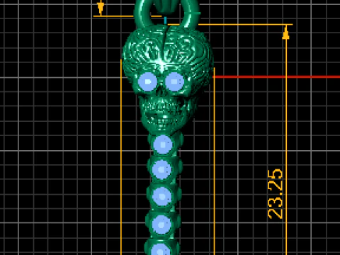 3D Printable Skull Spine Pendant 3D Print Model