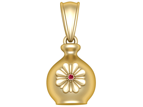 3D Printable Floral Vase Pendant 3D Принт Модель