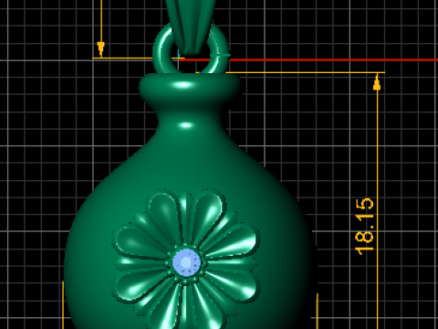 3D Printable Floral Vase Pendant 3D 프린트 모델