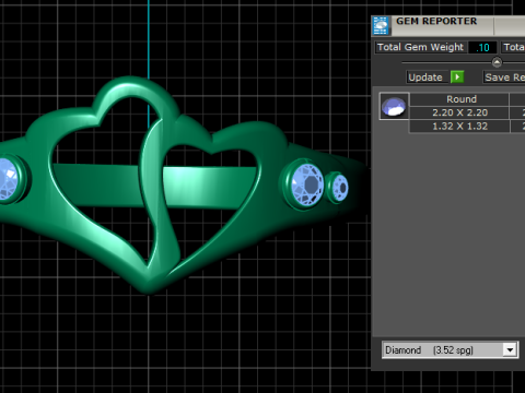 3D Printable Double Heart Ring 3D Print Model