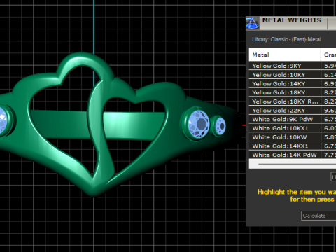3D Printable Double Heart Ring 3D Print Model