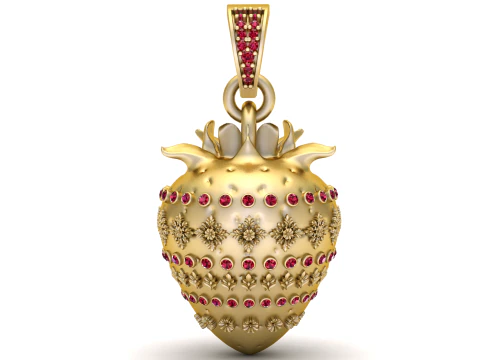 3D-druckbarer Erdbeeranhänger 3D Druckmodell