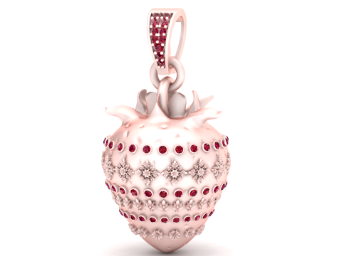 3D Printable Strawberry Pendant 3D Print Model