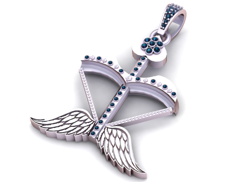 Cupid Bow Wings Pendant 3D 打印模型