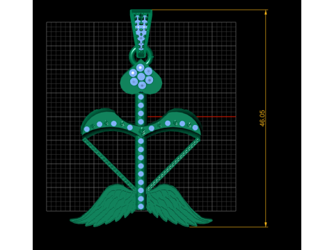 Cupid Bow Wings Pendant 3D 打印模型