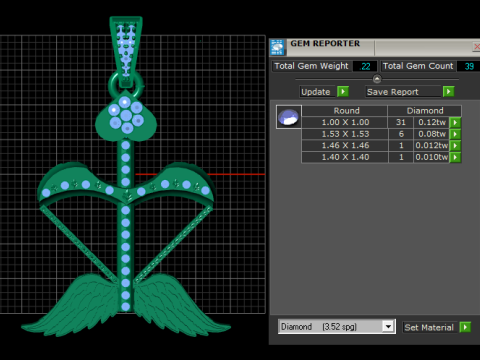 Cupid Bow Wings Pendant 3D 打印模型