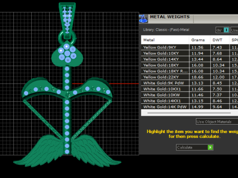 Cupid Bow Wings Pendant 3D 打印模型
