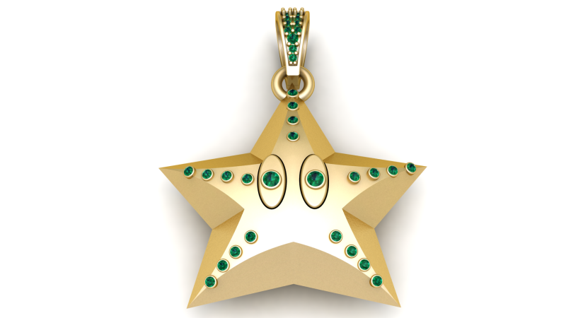 Star Character Pendant 3D Printable Model 3D Принт Модель .c4d .max .obj .3ds .fbx .stl .blend