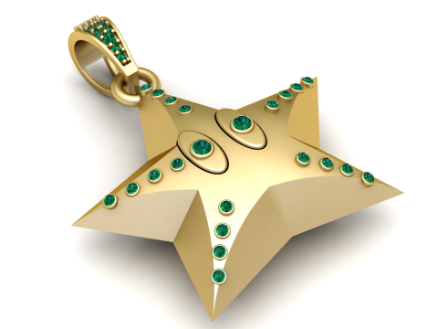 Star Character Pendant 3D Printable Model 3D Принт Модель