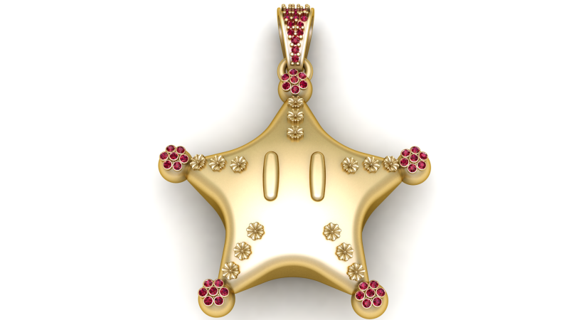 Star Badge Pendant 3D Printable Model 3Dプリントモデル .c4d .max .obj .3ds .fbx .stl .blend 
