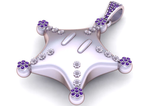 Star Badge Pendant 3D Printable Model 3D Print Model