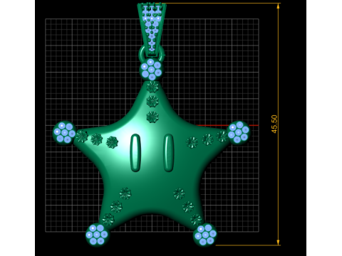 Star Badge Pendant 3D Printable Model 3Dプリントモデル