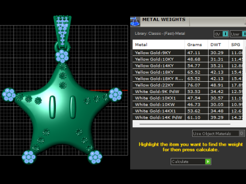 Star Badge Pendant 3D Printable Model 3Dプリントモデル