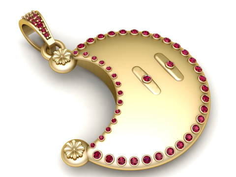 3D Printable Gold Crescent Moon Pendant Modelo de impresión 3D