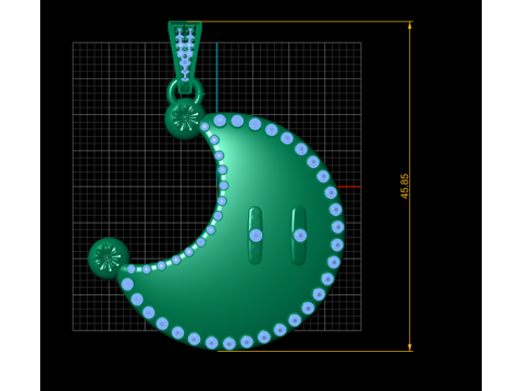 3D Printable Gold Crescent Moon Pendant Modelo de impresión 3D