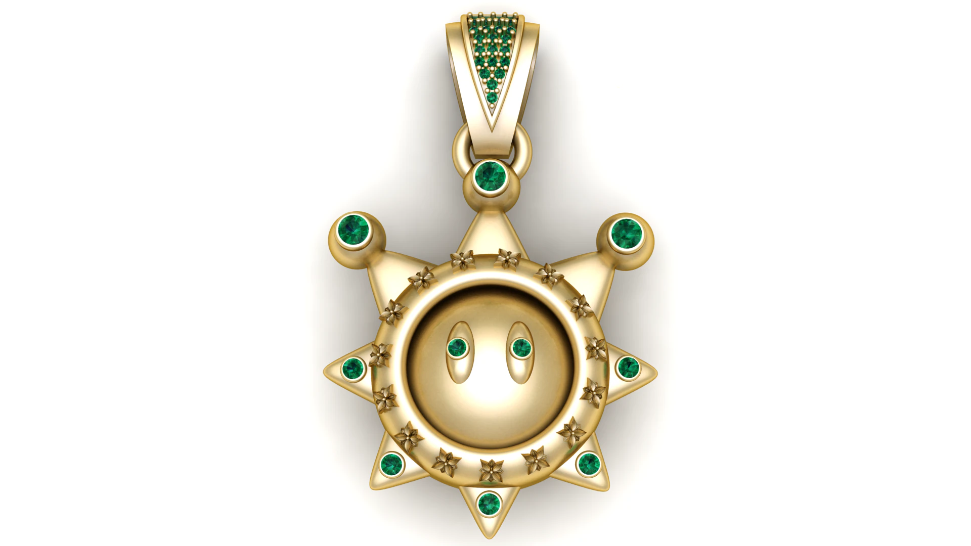 3D Printable Sun-Shaped Pendant 3D Print Model .c4d .max .obj .3ds .fbx .stl .blend 