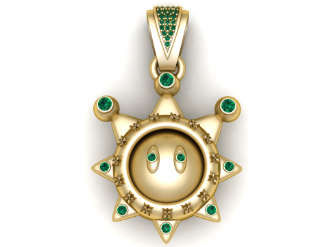 3D Printable Sun-Shaped Pendant Modello di stampa 3D