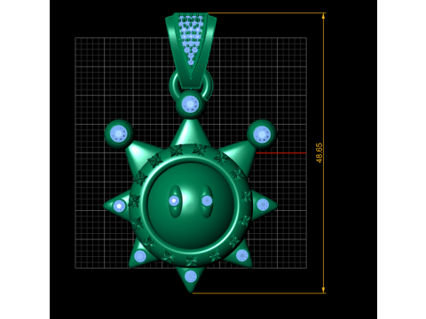 3D Printable Sun-Shaped Pendant 3Dプリントモデル