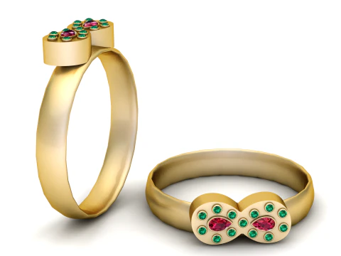 Кольцо в стиле бесконечности для 3D-печати 3D Принт Модель