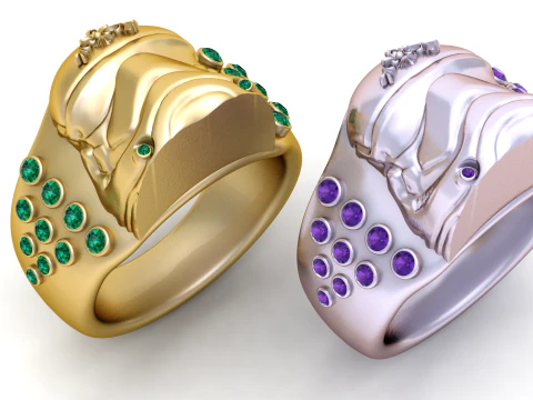 3D Printable Character Helmet Ring 3D Print Model