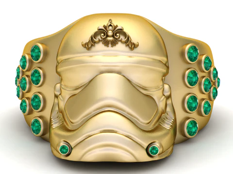 3D Printable Character Helmet Ring 3D Print Model
