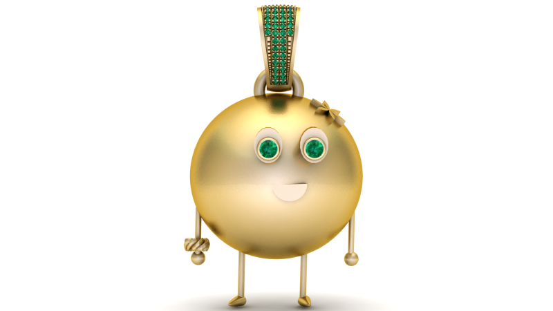 3D Printable Cartoon Character Pendant 3D Print Model .c4d .max .obj .3ds .fbx .stl .blend 