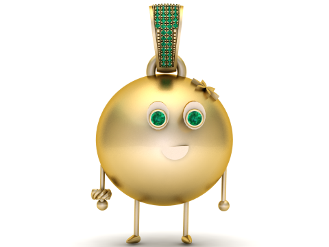 3D Printable Cartoon Character Pendant Modello di stampa 3D