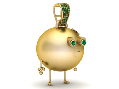 3D Printable Cartoon Character Pendant 3D Print Model
