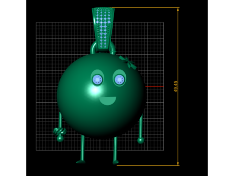 3D Printable Cartoon Character Pendant 3D Print Model