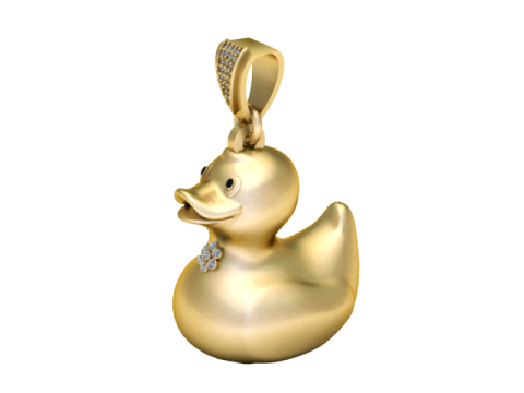 3D Printable Duck Pendant 3Dプリントモデル