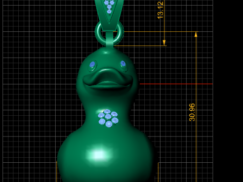 3D Printable Duck Pendant 3Dプリントモデル