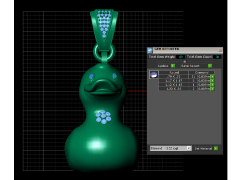 3D Printable Duck Pendant 3Dプリントモデル