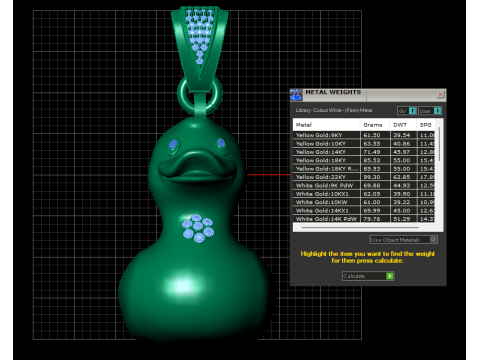 3D Printable Duck Pendant 3Dプリントモデル