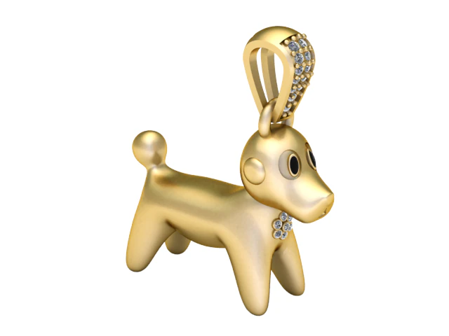3D Printable Dog Pendant 3D Print Model .c4d .max .obj .3ds .fbx .stl .blend 