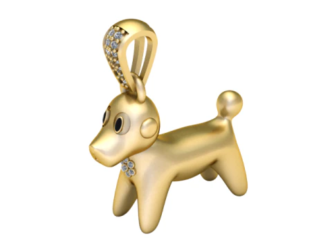 3D Printable Dog Pendant 3D Print Model