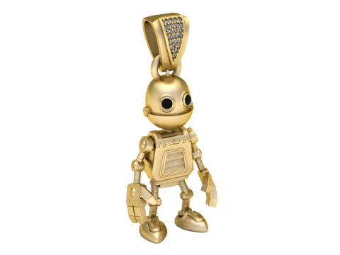 3D Printable Robot Pendant Modello di stampa 3D