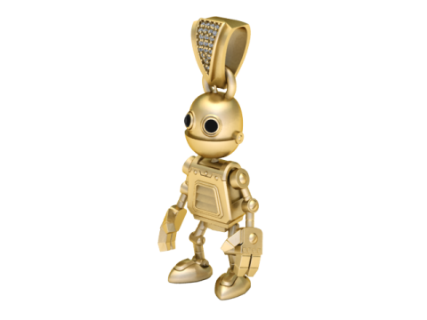 3D Printable Robot Pendant 3D Print Model
