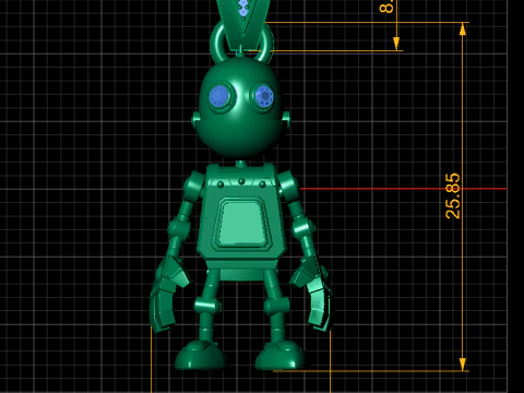 3D Printable Robot Pendant 3D Print Model