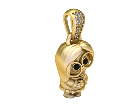 3D Printable Hooded Cartoon Character Pendant 3D प्रिंट मॉडल