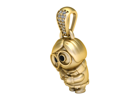 3डी प्रिंट करने योग्य हुड वाला कार्टून कैरेक्टर पेंडेंट 3D प्रिंट मॉडल